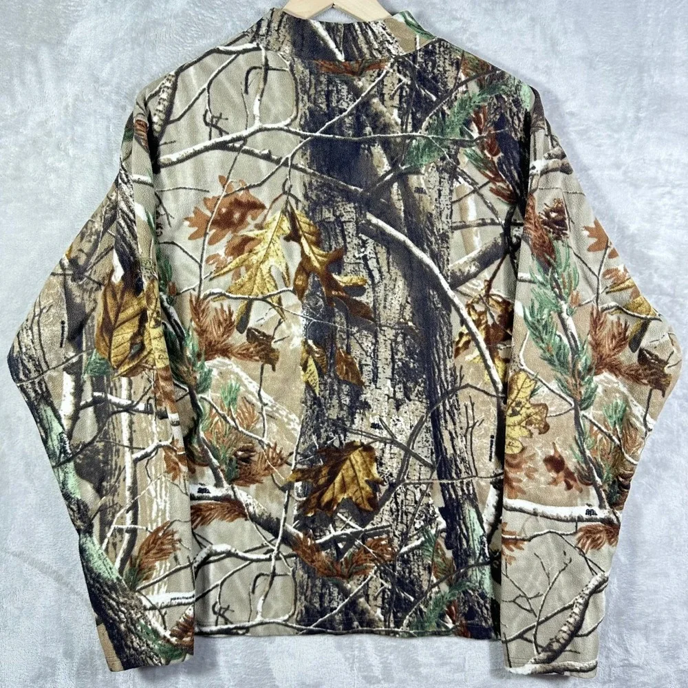 Field & Stream Camo Fleece Pullover Mens XL Real Tree Mock Neck Long Sleeve - Picture 7 of 7